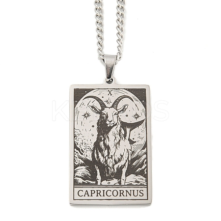 Non-Tarnish 304 Stainless Steel Tarot Pendant Necklaces NJEW-A026-01P-10-1