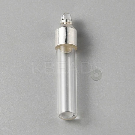 Clear Glass Tube Wish Bottle Pendants FIND-WH0002-46B-1