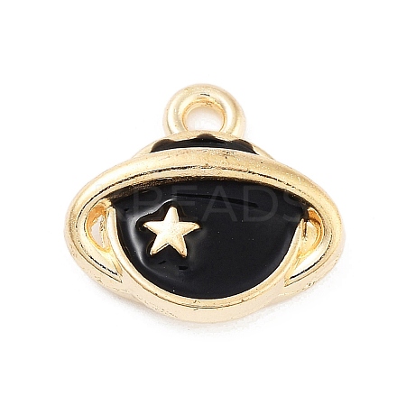 Light Gold Plated Alloy Enamel Charms ENAM-M219-10KCG-01-1