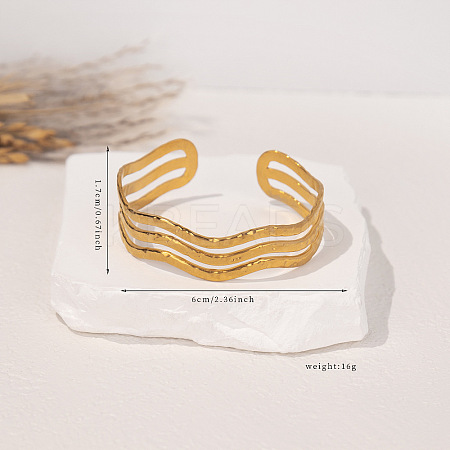 304 Stainless Steel Cuff Bangles for Women FS-WG782DC-06-1