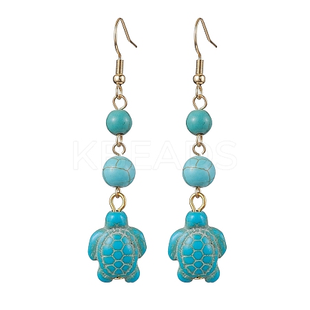Synthetic Turquoise Dangle Earrings EJEW-JE05849-03-1
