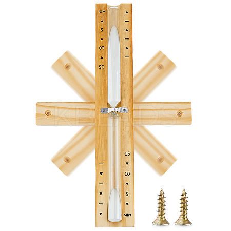 Wood Sand Timer for Dry Steam Room AJEW-WH0596-178-1