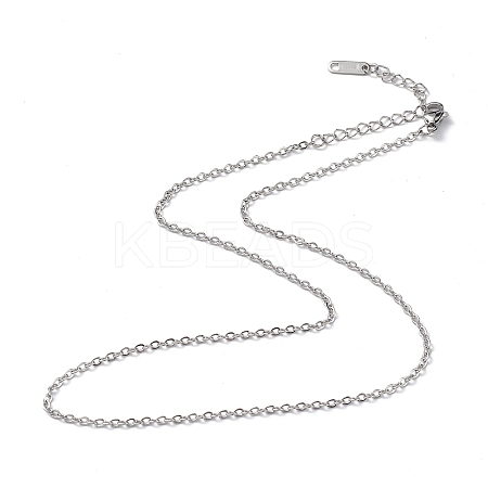 Non-Tarnish 304 Stainless Steel Cable Chain Necklace for Men Women NJEW-K245-025D-1