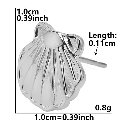Vintage Stainless Steel Shell Shape Studs Earrings for Women VC0346-5-1