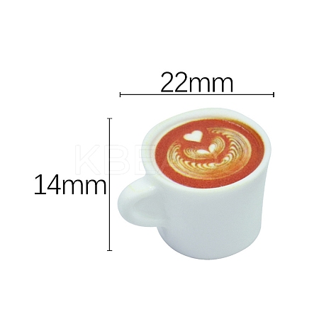 Resin Miniature Coffee Cup Ornaments X-PW-WG14105-04-1