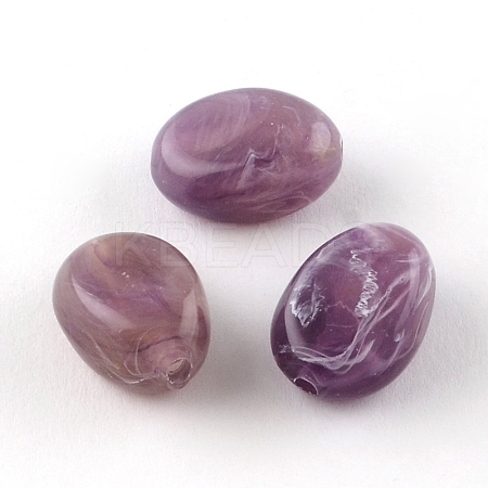 Oval Imitation Gemstone Acrylic Beads X-OACR-R052-18-1