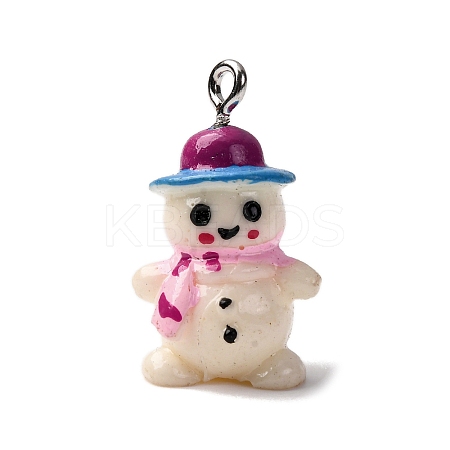 Christmas Opaque Resin Pendants RESI-H039-01P-06-1