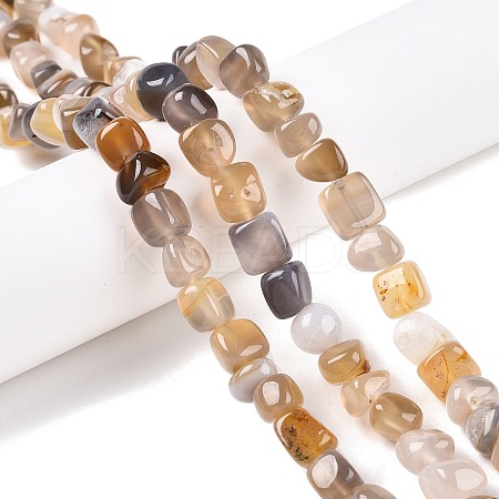 Natural Grey Agate Beads Strands G-N342-64-1