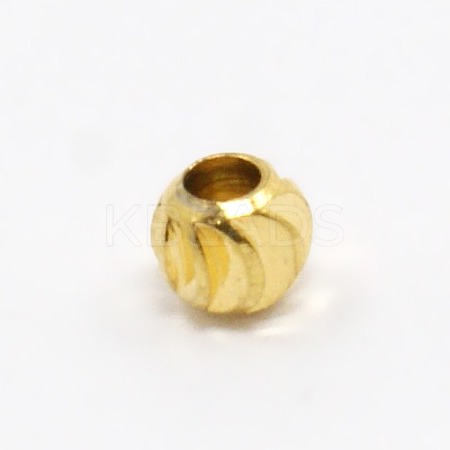 Fancy Cut Brass Round Spacer Beads LS-KK-D333-08G-1