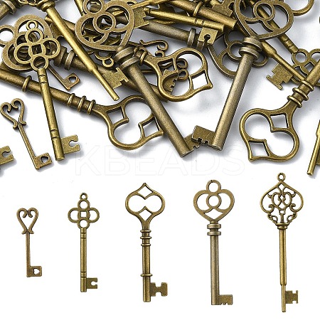 25Pcs 5 Styles Tibetan Style Alloy Pendants TIBEP-YW0001-90-1