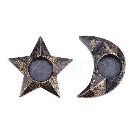 2Pcs 2 Styles Resin Candle Holder AJEW-GA0002-87B-1