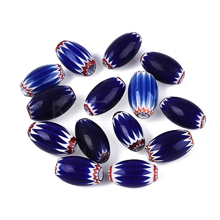 Handmade Millefiori Glass Barrel Beads LA-N002-03C-1