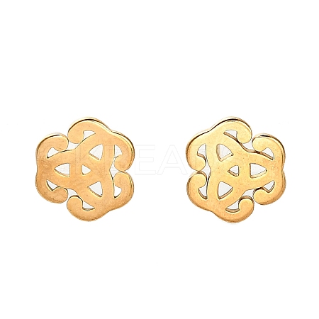304 Stainless Steel Stud Earrings EJEW-M098-01C-G-1