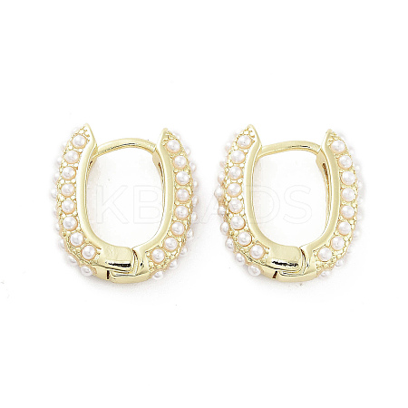 Oval Brass Hoop Earrings EJEW-Q811-35G-1
