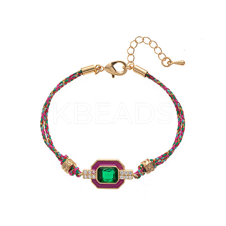 Brass Pave Cubic Zirconia Link Bracelets FS-WG0CA3D-06-1
