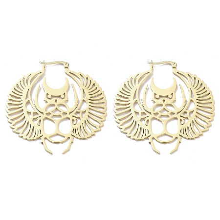 304 Stainless Steel Bat Hoop Earrings for Women LS-EJEW-R156-08G-1