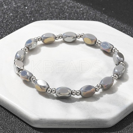 304 Stainless Steel Beads Stretch Breacelets for Women BJEW-M054-01P-03-1