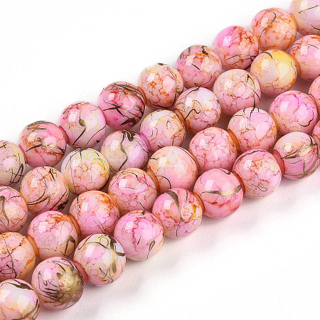 Baking Paint Glass Beads Strands DGLA-N003-10mm-B02-1