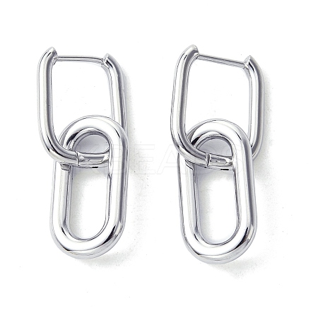 Non-Tarnish 304 Stainless Steel Hoop Earrings for Women LS-EJEW-D111-03P-1