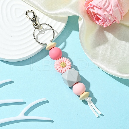 Sunflower Silicone Beaded Pendant Decorations KEYC-YW00063-02-1
