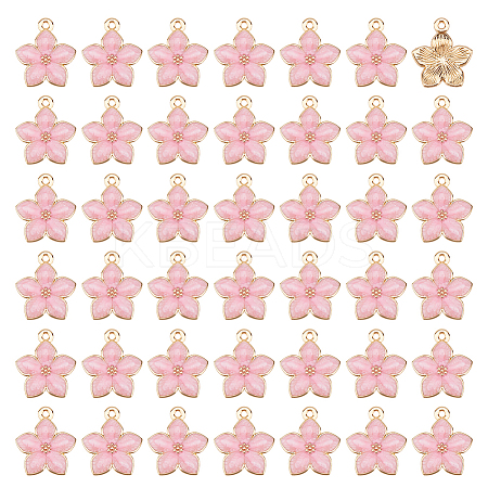 50Pcs Light Gold Plated Alloy Enamel Pendants ENAM-DC0001-89-1