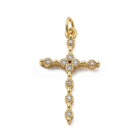 Real 18K Gold Plated Brass Micro Pave Cubic Zirconia Pendants KK-L209-101G-02-1