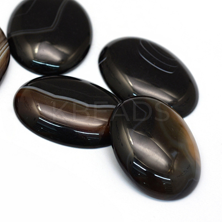Oval Dyed Natural Striped Agate/Banded Agate Cabochons G-R349-30x40-13-1