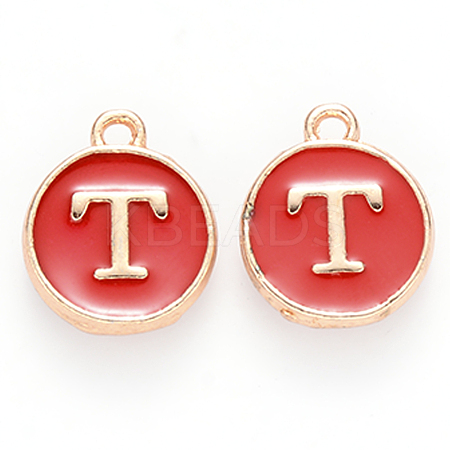 Golden Plated Alloy Enamel Charms X-ENAM-S118-03T-1
