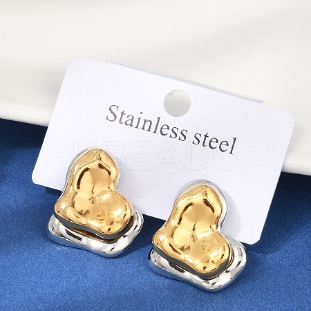 304 Stainless Steel Stud Earrings EJEW-U045-04A-GP-1