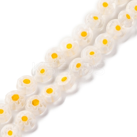 Handmade Millefiori Lampwork Beads Strands LAMP-G164-11O-1