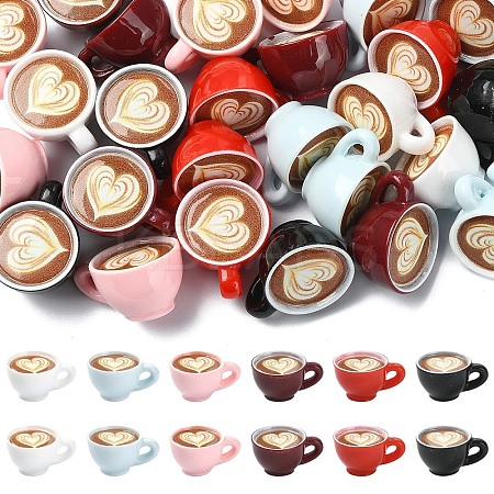 30Pcs 6 Colors Mini Coffee Cup Resin Display Decorations DJEW-YW0010-12-1