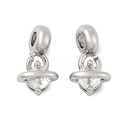 Brass Micro Pave Cubic Zirconia Pendants KK-U056-13P-1
