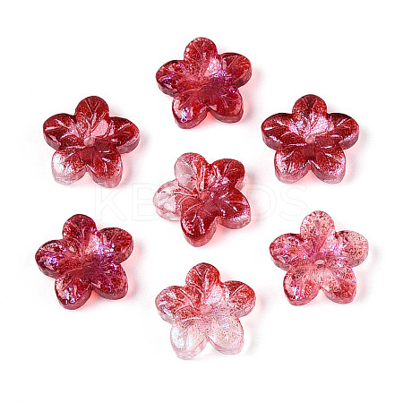 Baking Paint Transparent Glass Beads DGLA-N014-08A-05-1
