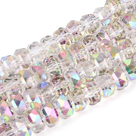 Electroplate Transparent Glass Beads Strands X-EGLA-N022-04A-D18-1