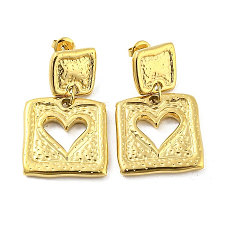 304 Stainless Steel Dangle Stud Earrings EJEW-M233-13G-1