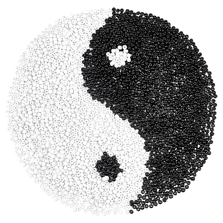 200G 2 Colors 6/0 Glass Round Seed Beads SEED-PH0002-11B-1