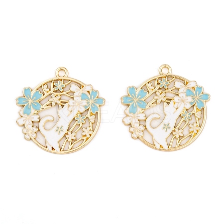 Rack Plating Alloy Enamel Pendants FIND-A040-07B-01G-1