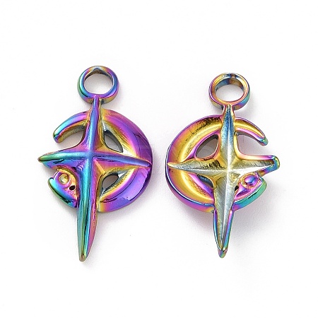 Ion Plating(IP) 304 Stainless Steel Pendant Rhinestone Settings STAS-C003-01MC-1