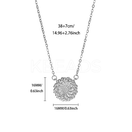 Brass Spiral Disc Pendant Necklaces for Women WGFA3A6-08-1