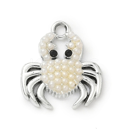 Plastic Imitation Pearl Pendants PALLOY-P313-10A-P-1