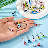 36Pcs 6 Colors Handmade Lampwork Evil Eye Pendant Decorations HJEW-TA0001-11-7