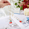 2Pcs Glass Round & Alloy Cherry Pendant Decorations HJEW-DC00105-3