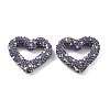 Heart Shape Polymer Clay Rhinestone Beads CLAY-NH0001-09B-03-1