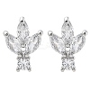 Brass Clear Cubic Zirconia Stud Earring Findings KK-A238-02B-P-1