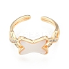 Clear Cubic Zirconia Letter X Open Cuff Ring RJEW-N039-11LG-2