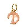 Ion Plating(IP) 304 Stainless Steel Enamel Alphabet Charms STAS-F308-02G-D-1