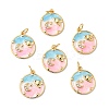 Rack Plating Brass Micro Pave Cubic Zirconia Pendants X-KK-H431-09G-B-4
