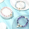 Natural Mixed Gemstone & Pearl Beaded Stretch Bracelet BJEW-JB09360-2
