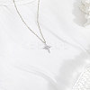 1Pc Star Brass & Iron & Rhinestone Pendant Necklaces NJEW-LP0004-15P-3