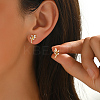 Simple Style S925 S925 Sterling Silver Clear Cubic Zirconia Stud Earrings RF2052-1